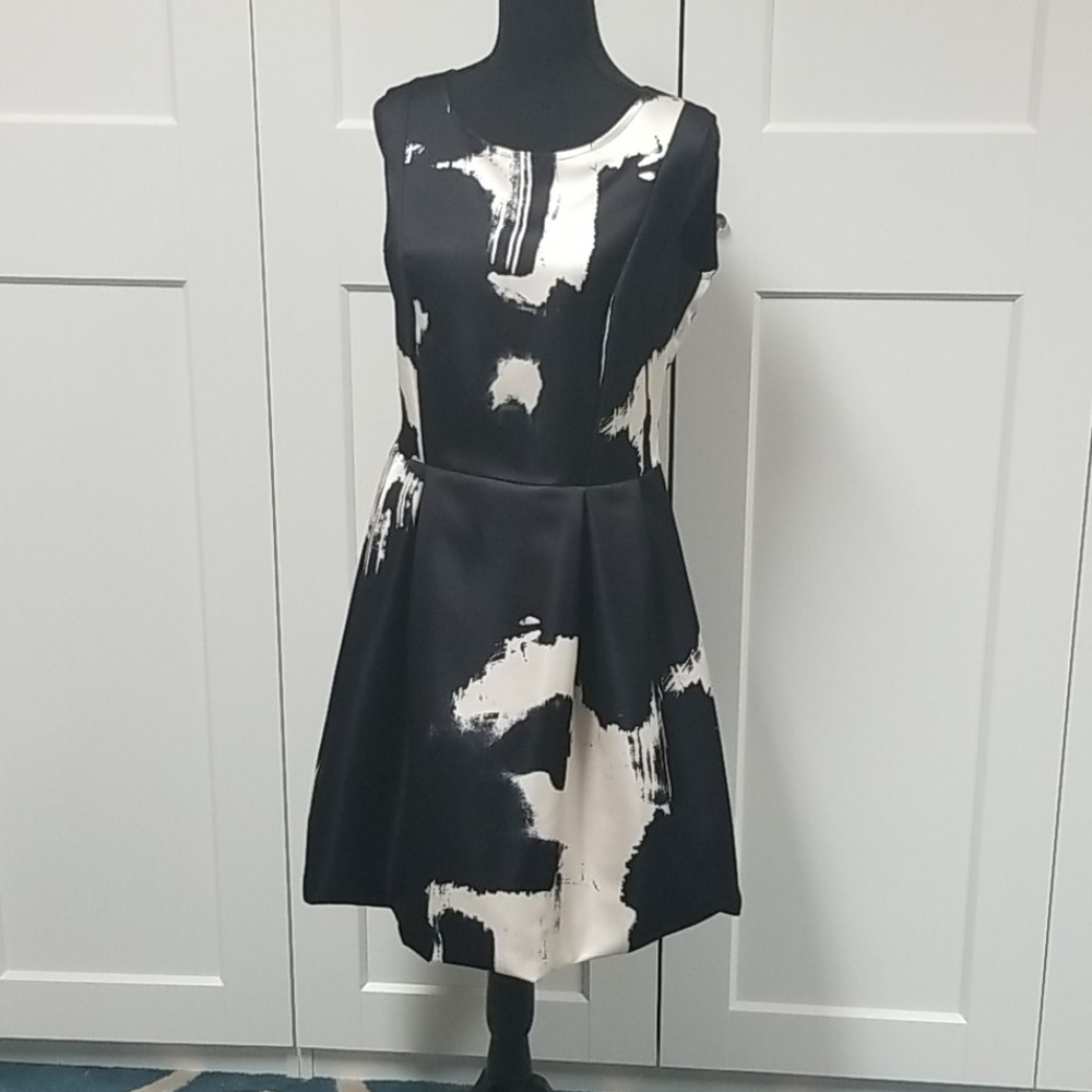 Black and White satin dress